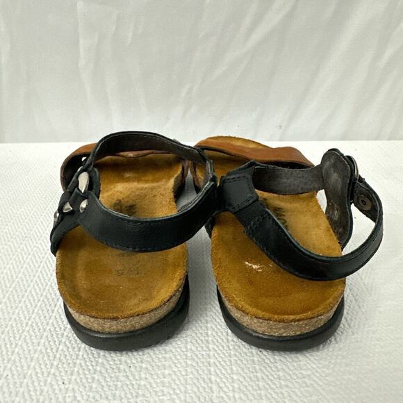 Naot Sabrina Sandals Womens Size 6 Black Tan Leather 37 EU - Picture 5 of 9